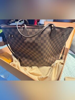 Louis Vuitton Neverfull MM – Damier Ebene with Rose Ballerine (Pink) Interior